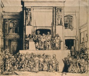 Cristo presentado al pueblo: placa oblonga, 1655 de Rembrandt van Rijn