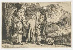 Cristo volviendo del templo con sus padres de Rembrandt van Rijn
