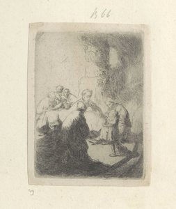 Cristo y los escribas: imagen pequeña Recueil de quatre-vingt-cinq estampes originales (título de la serie) de Rembrandt van Rijn
