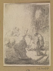 Cristo niño y los doctores. Pequeña placa de Rembrandt van Rijn