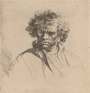 Hombre de Cabello Rizado con Boca Torcida, c. 1635 de Rembrandt van Rijn