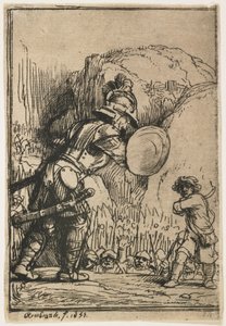 David y Goliat, 1655 de Rembrandt van Rijn