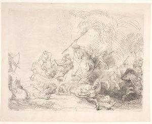 La gran caza del león de Rembrandt van Rijn