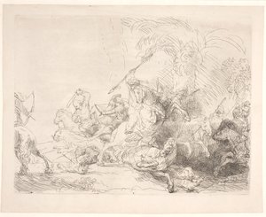 La gran caza del león de Rembrandt van Rijn