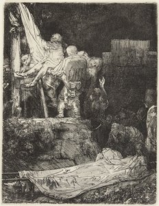 El Descendimiento de la Cruz a la luz de las antorchas de Rembrandt van Rijn