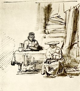 Escena familiar de Rembrandt van Rijn