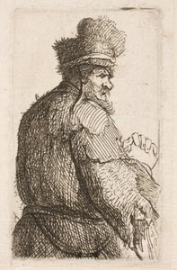 Viejo visto desde atrás de Rembrandt van Rijn