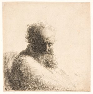 Viejo barbudo. Busto de Rembrandt van Rijn