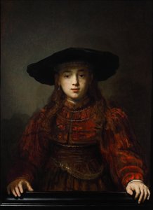 Niña en un marco de cuadro, 1641 de Rembrandt van Rijn