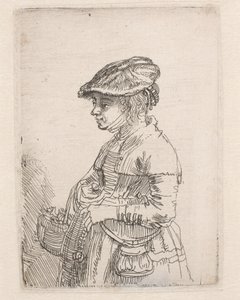 Niña con una cesta de Rembrandt van Rijn
