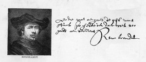 Caligrafía y firma de Rembrandt de una carta a Constantine Huygens solicitando el pago de una suma de dinero adeudada, c. 1640