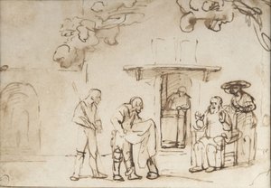 A Jacob le muestran la túnica manchada de sangre de José de Rembrandt van Rijn