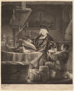 Jan Uytenbogaert, "El pesador de oro" de Rembrandt van Rijn