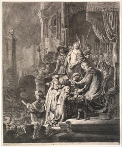 Jesús ante Pilato: gran placa de Rembrandt van Rijn