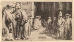 Judíos en la sinagoga de Rembrandt van Rijn