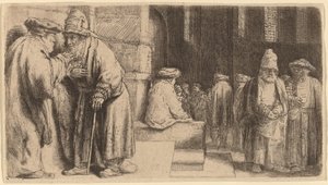 Judíos en la sinagoga de Rembrandt van Rijn