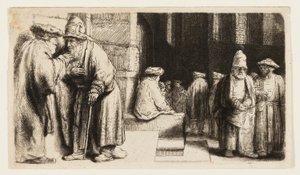Judíos en la sinagoga de Rembrandt van Rijn