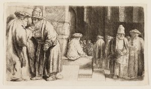 Judíos en la sinagoga de Rembrandt van Rijn