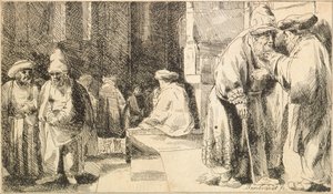 Judíos en la Sinagoga de Rembrandt van Rijn