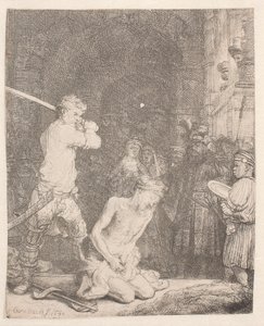 La decapitación de San Juan Bautista de Rembrandt van Rijn