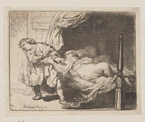José y la esposa de Potifar de Rembrandt van Rijn