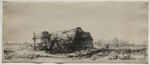 Landscape with a  Cottage and Hay Barn: Oblong de Rembrandt van Rijn