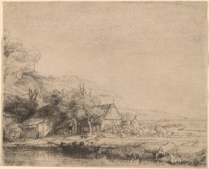 Paisaje con una Vaca de Rembrandt van Rijn