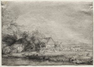 Paisaje con una vaca de Rembrandt van Rijn