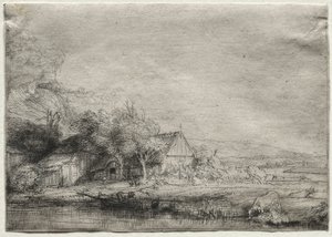 Paisaje con una vaca de Rembrandt van Rijn