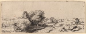 Paisaje con un Lechero, c. 1650 de Rembrandt van Rijn