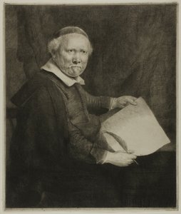 Lieven Willemsz. von Coppenol, maestro de escritura: La lámina más grande de Rembrandt van Rijn