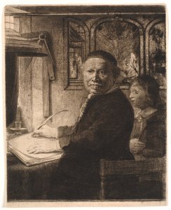 Lieven Williemsz van Coppenol, maestro de escritura: la placa más pequeña de Rembrandt van Rijn