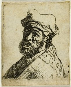 Hombre gritando, tres cuartos a la izquierda: busto de Rembrandt van Rijn