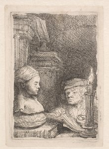 Hombre dibujando a partir de un molde de Rembrandt van Rijn