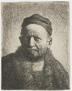 Hombre con gorro cerrado: busto (¿el padre del artista?) de Rembrandt van Rijn