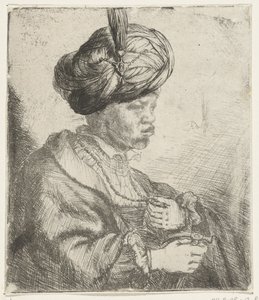 Hombre con turbante, c.1660-70 de Rembrandt van Rijn