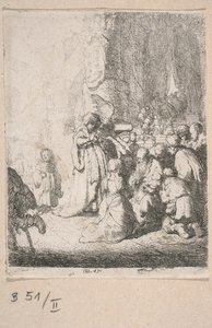 La ofrenda en el templo con un ángel (placa pequeña)