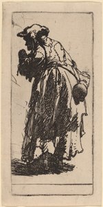 Vieja mendiga con una calabaza de Rembrandt van Rijn