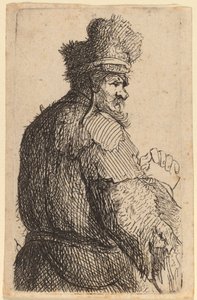 Hombre Viejo Visto desde Atrás, Perfil a la Derecha de Rembrandt van Rijn