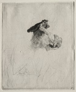 Viejo Hombre Sombreando sus Ojos con su Mano, c. 1639 de Rembrandt van Rijn