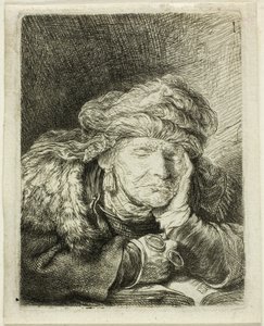 Anciana durmiendo de Rembrandt van Rijn