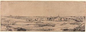 Panorama cerca de Bloemendaal que muestra la finca de Saxenburg (el campo de los Goldweigher) de Rembrandt van Rijn