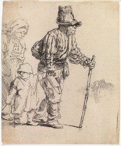 Una familia campesina deambulando de Rembrandt van Rijn