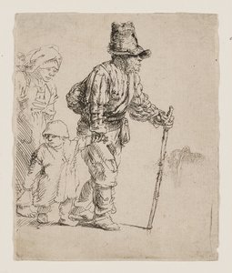 Una familia campesina deambulando de Rembrandt van Rijn