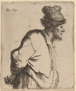 Campesino con las manos detrás de la espalda de Rembrandt van Rijn