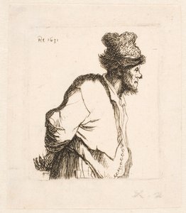 Campesino con las manos a la espalda de Rembrandt van Rijn
