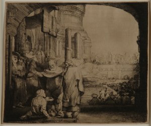 Pedro y Juan en la puerta del templo de Rembrandt van Rijn