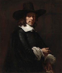 Retrato de un Caballero con Sombrero Alto y Guantes, c. 1656-1658 de Rembrandt van Rijn