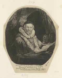 Portret van de Remonstrante prediciendo a Jan Wtenbogaert Colección de ochenta y cinco grabados originales (título de la serie) de Rembrandt van Rijn