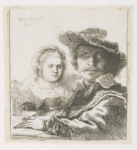 Rembrandt y su esposa Saskia, 1636 de Rembrandt van Rijn